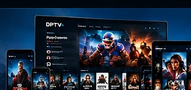 TV, tablet and smartphone preview showing the streaming interface